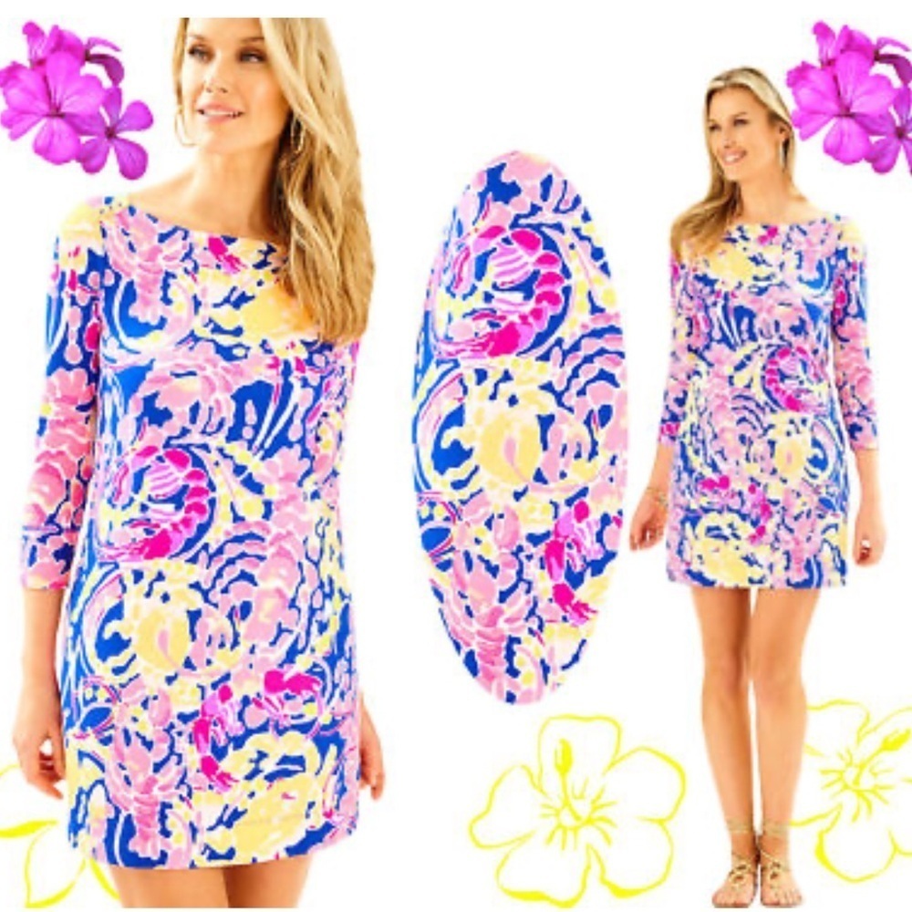 Lilly Pulitzer Sophie Dress in Brilliant Blue Catch And Release Medium